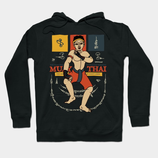 Vintage Muay Thai Tattoo Hoodie by KewaleeTee